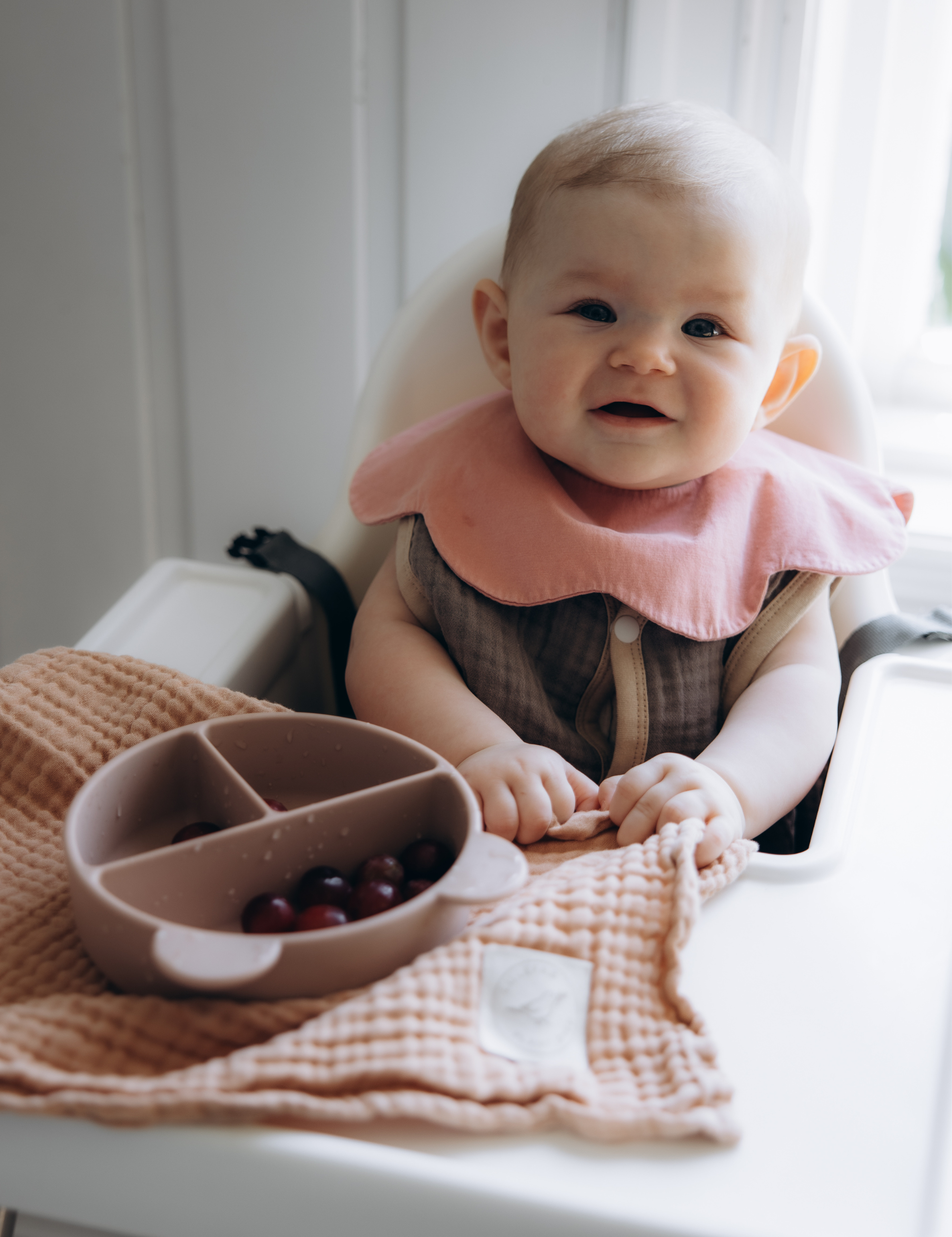 Blomst Bib - krapp rosa